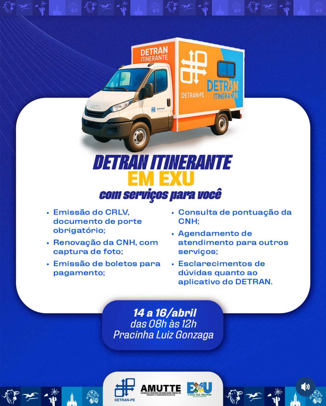 Detran Itinerante chega a Exu com serviços para a população